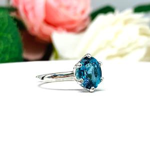 London Blue Nanocrystal Nanogem Oval Ring