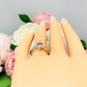 Marquise Near Colorless Cubic Zirconia 6 Prong Engagement Ring SIZE 7 FINAL SALE