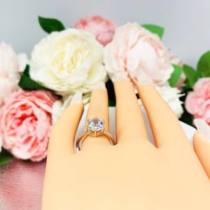 Oval 10x8mm Near Colorless CZ Engagement Ring