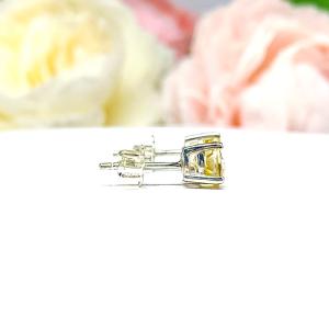 Round Genuine Golden Citrine Stud Earrings November Birthstone