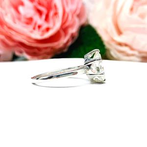Oval 10x8mm Near Colorless CZ Engagement Ring