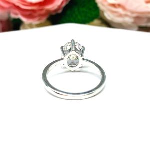 Oval 10x8mm Near Colorless CZ Engagement Ring