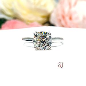 Cushion 8mm Near Colorless CZ Split Prong Engagement Ring