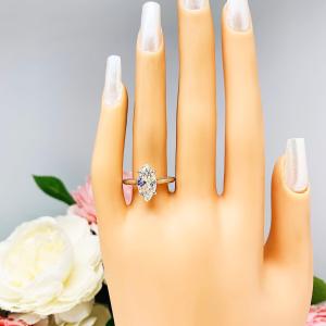 Marquise Near Colorless 14x7mm Cubic Zirconia Engagement Ring RING SIZE 8.75 FINAL SALE