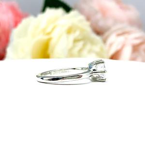 Oval Cubic Zirconia East West Horizontal Set Engagement Ring