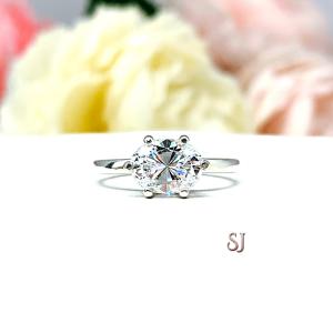 Oval Cubic Zirconia East West Horizontal Set Engagement Ring