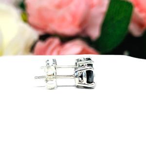 Round Black Moissanite Stud Earrings Authentic
