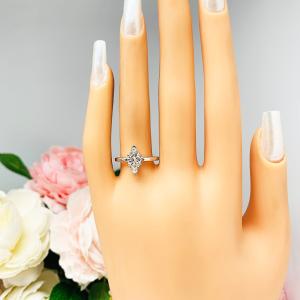 Marquise Near Colorless Cubic Zirconia 6 Prong Engagement Ring SIZE 7 FINAL SALE