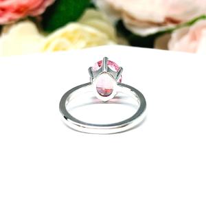 Lab Padparadscha Sapphire Oval Ring