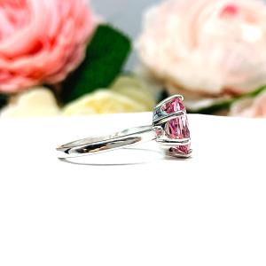 Lab Padparadscha Sapphire Oval Ring