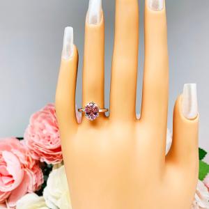Lab Padparadscha Sapphire Oval Ring