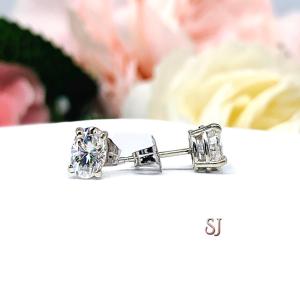 Oval Moissanite 14k Gold Stud Earrings 6x4mm 1 Carat Total Authentic CLEARANCE