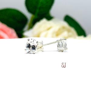 Oval Lab White Sapphire Stud Earrings