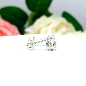 Oval Lab White Sapphire Stud Earrings