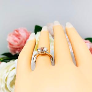 Oval Cubic Zirconia East West Horizontal Set Engagement Ring