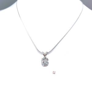White Topaz Round Pendant Sterling Silver Necklace Natural