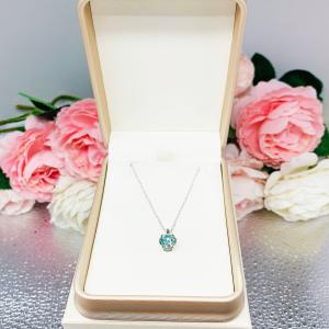 Pendant or Necklace Gift Presentation Box - Shimmer champagne color - Includes ivory color outer box