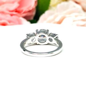 Round Cubic Zirconia Three Stone Engagement Ring