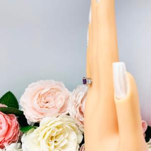 Natural Round Amethyst Aquamarine Pear Ring SIZE 6.75 FINAL SALE