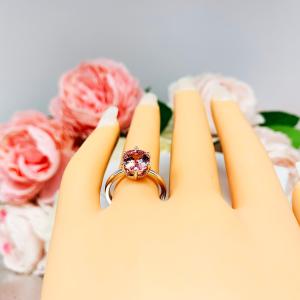 Lab Padparadscha Sapphire Oval Ring