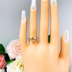 Genuine Oval Golden Citrine Ring