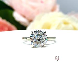 Round Near Colorless CZ Engagement Ring