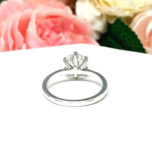 Round Near Colorless CZ 6 Prong Engagement Ring