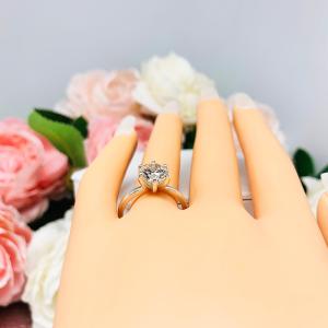 Round Near Colorless CZ 6 Prong Engagement Ring