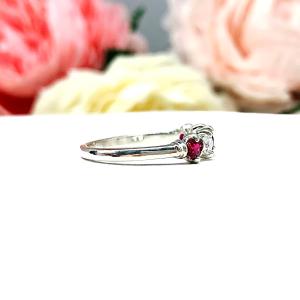 Lab Ruby CZ 3mm Round 5 Stone Ring