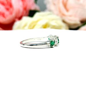 Lab Emerald 3mm Round Cubic Zirconia Five Stone Ring Size 7