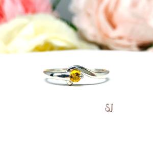 November Birthstone Golden Citrine Stacking Ring