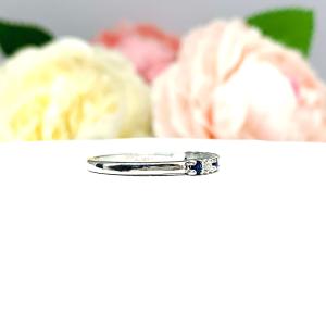 Lab Blue Sapphire CZ 2mm Round Stacking Wedding Band