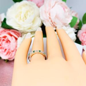 Lab Created Emerald CZ 2mm Round Wedding Band Stacking