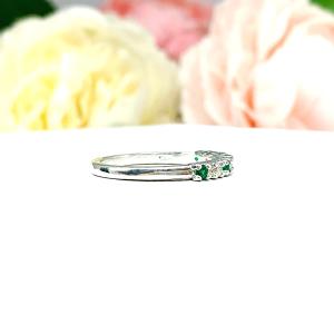 Lab Created Emerald CZ 2mm Round Wedding Band Stacking
