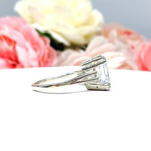 Princess Cubic Zirconia Statement Engagement Solitaire Ring