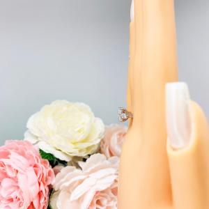 Princess CZ 3-Stone Engagement Ring Size 8 – 7mm, Pear Side Stones, Sterling Silver