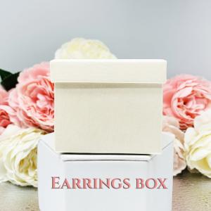 Earrings Gift Presentation Box - Shimmer champagne color - Includes ivory color outer box