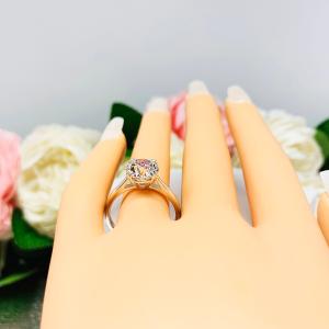 Old European Cut 9mm CZ Split Prong Engagement Ring Near Colorless CZ