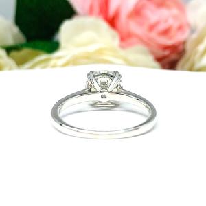 Old European Cut 9mm CZ Split Prong Engagement Ring Near Colorless CZ