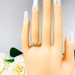 Round Near Colorless 4mm Cubic Zirconia Five Stone Ring