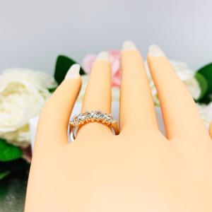 Round Near Colorless 4mm Cubic Zirconia Four Stone Ring