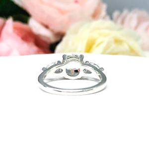 Natural White Topaz Round With Pear Side Stones Ring