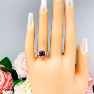 Natural Round Amethyst Aquamarine Pear Ring SIZE 6.75 FINAL SALE