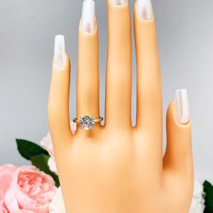 Round Cubic Zirconia Engagement Ring