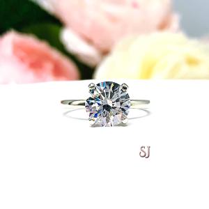 Round Cubic Zirconia Engagement Ring