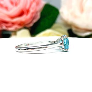 Old Mine Cut Swiss Blue 2 Carat CZ Ring