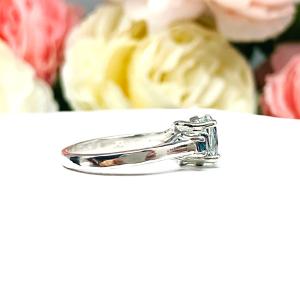 White Topaz 8x6mm Oval with Round London Blue Topaz Ring