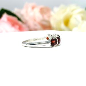 Natural Mozambique Red Garnet 4mm Round January Birthstone Five Stone Ring SIZE 7 FINAL SALE