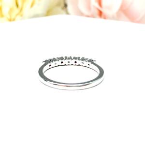 Lab Created Ruby CZ Round Wedding Band Stacking 2mm