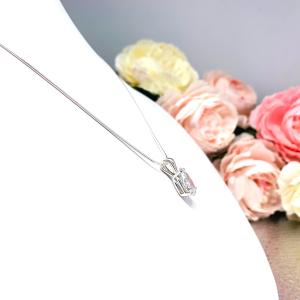 Pear CZ Pendant Sterling Silver Necklace Colorless Cubic Zirconia